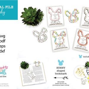 File segnalibro a forma di coniglio, segnalibro di Pasqua laser, Glowforge scrap buster svg, file segnalibro coniglio, file laser promozionali di Pasqua, coniglietto pasquale
