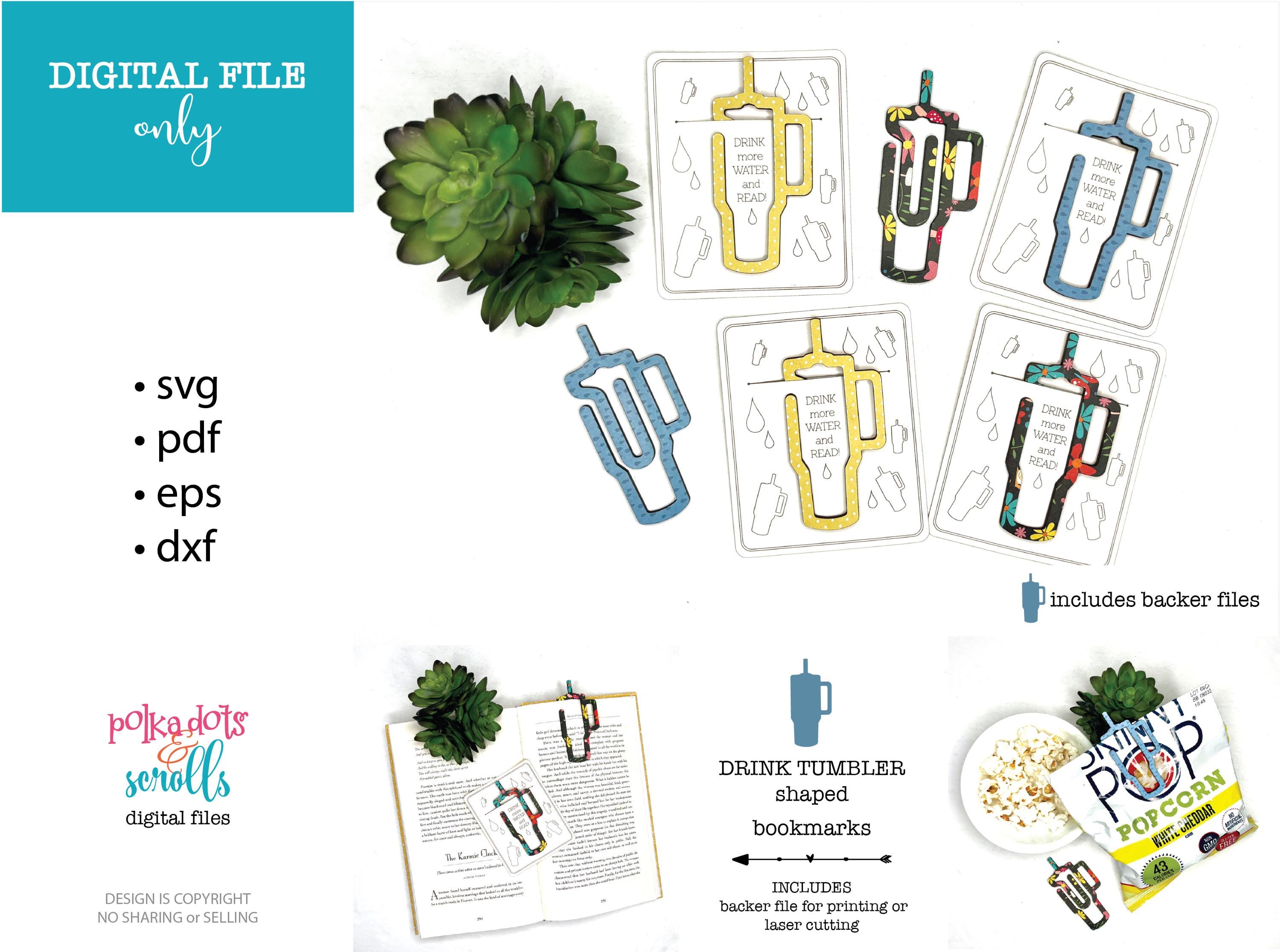 Tumbler laser files, Laser tumbler bookmark svg, Drinkware laser file, Laser scrap busters, Clip style bookmark svgs, Acrylic bookmark svg