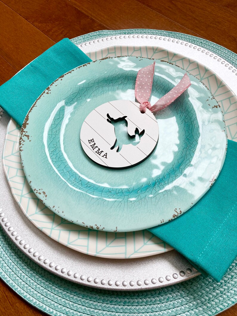 Easter Basket tag SVG files, Laser kids name tags, Laser SVG Easter, Glowforge Easter files, Digital files for Easter, Custom Easter tag SVG image 5