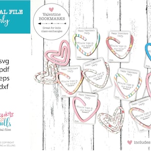 Échange de fichiers pour les enfants de la Saint-Valentin, fichiers de marque-page de la Saint-Valentin, laser pour enfants Saint-Valentin, svg laser Scrap buster, idée cadeau d'échange de classe pour enfants