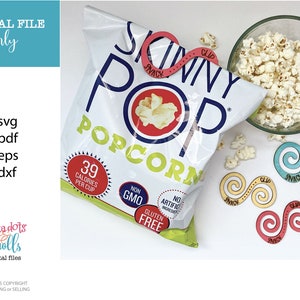 Snackclip svg-laserbestand, Promo SVG glowforge gesneden bestand, chipclipbestand, Craft booth svg-bestanden, Easy laser svg-bestanden, aangepaste laser svg-bestand