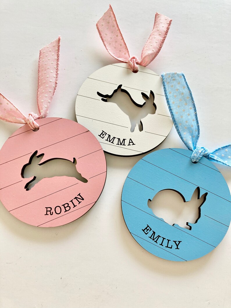 Easter Basket tag SVG files, Laser kids name tags, Laser SVG Easter, Glowforge Easter files, Digital files for Easter, Custom Easter tag SVG image 7