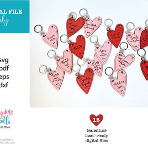 Arquivos laser para chaveiros Galentine, svg para chaveiros Valentine, arquivos laser SVG, arquivos Glowforge Valentine, arquivos svg Galentine, arquivos Scrap buster