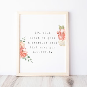Heart Of Gold Stardust Soul Quote Print | Inspirational Wall Art Print | Minimalist Print | Typewriter Print | Wall Art Poster | Frame Print