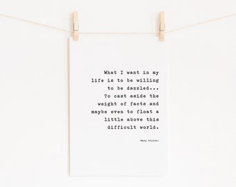 Mary oliver quote | Etsy