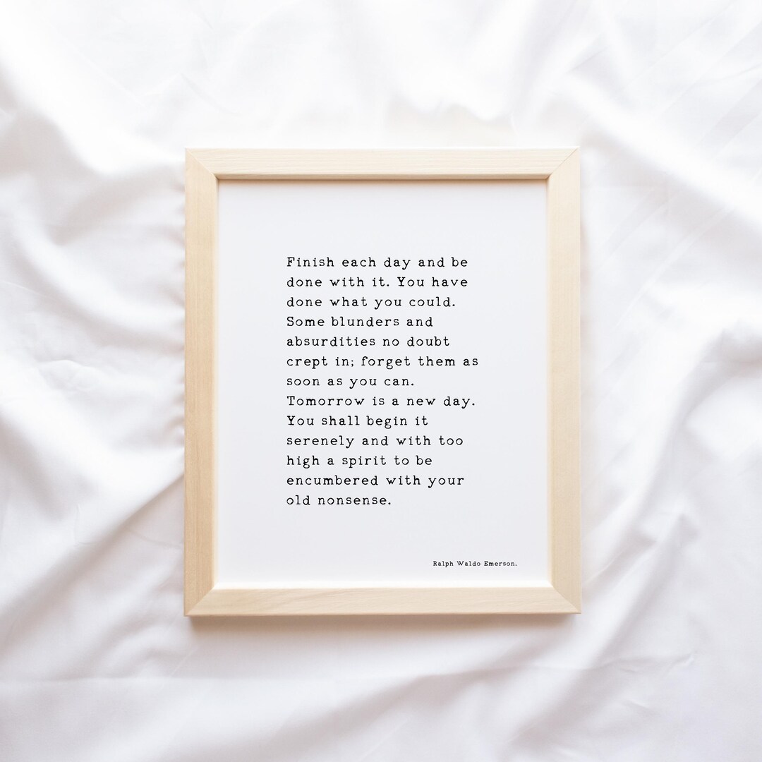 Inspirational Wall Art Framed, Quote Wall Art, Ralph Waldo Emerson ...