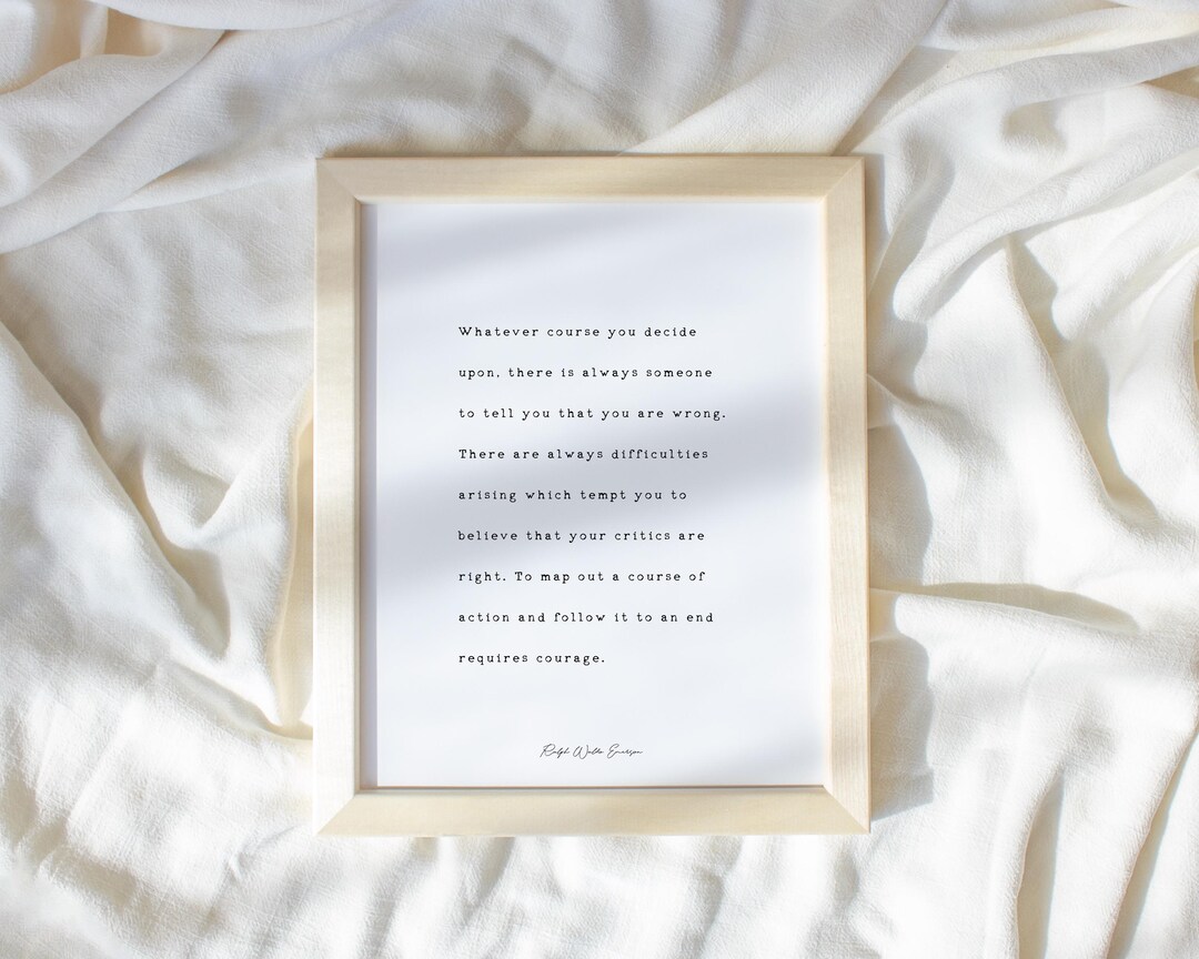 Ralph Waldo Emerson Quote Print – Framed Inspirational Wall Art ...