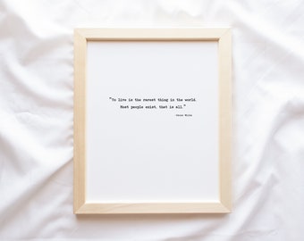 Oscar Wilde quote print, inspirational wall art framed, quote wall art, motivational wall decor, quote prints, quotes about life
