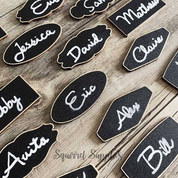 5 Chalkboard Name Tags with Magnetic Backing