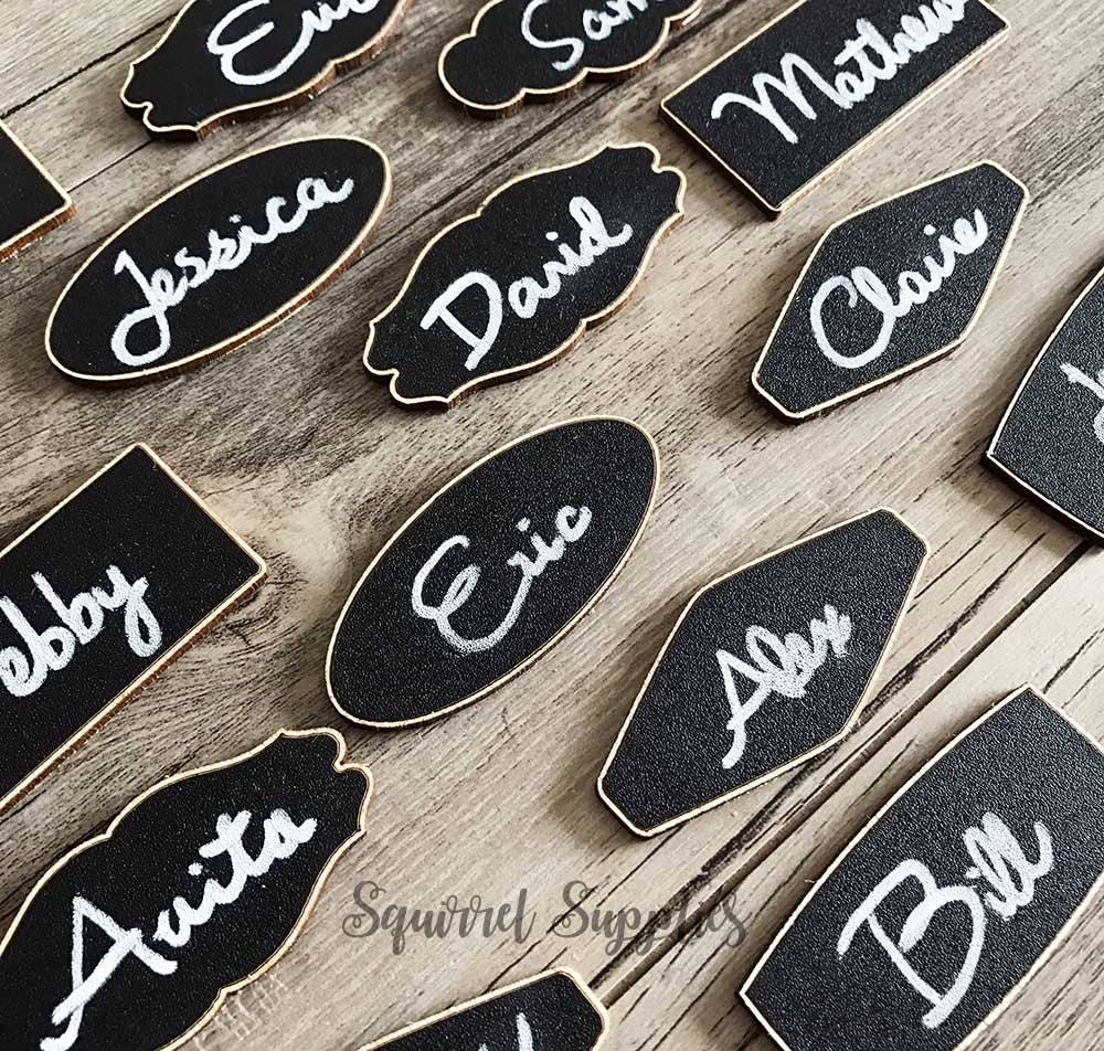 5 Chalkboard Name Tags With Backing Etsy