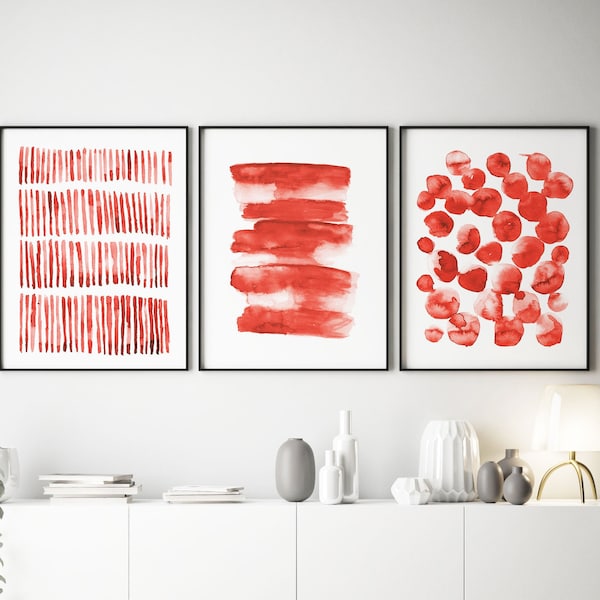 Red Wall Art - Etsy
