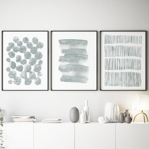 Scandinavian Art abstract watercolour print BUNDLE, Minimalist Print, Contemporary Home Decor, Abstract Art Poster, indigo blue art prints