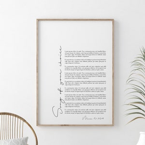 Aangepaste songteksten, songteksten bruiloft, aangepast verjaardagscadeau, songtekst kunst aan de muur, aangepast huwelijkscadeau-idee