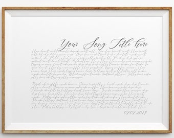 Song lyrics Custom Print, Wedding song Print, Song lyrics wall art, first dance Song, lyric wedding song lyric gift,  gift, anniversary gift