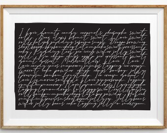 Custom Song Lyric Art Print, Wedding Song Poster