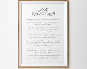 Songs lyrics wall art Custom Song Lyrics Print Wedding Lyrics Print Personalized Song Lyrics Wall Art  Custom Lyric Poster Print