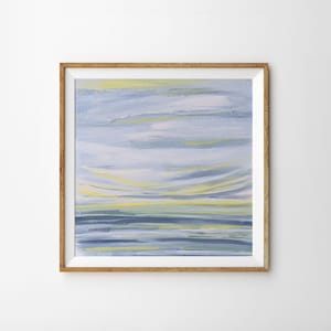 Neutral Landscape Art Modern Home Decor Abstract Contemporary Wall Art Abstract Landscape Painting Blue Coastal  Print Sunset Art Flowing