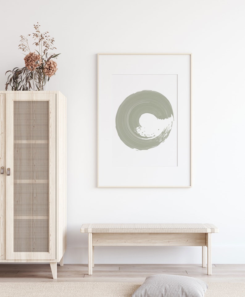 Light Green Abstract Watercolour Painting, Green Wall Art Print, Modern Minimalist Poster, Living Room Room Decor, watercolour poster art image 3