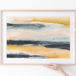 Abstract landscape watercolour Print, abstract art print bedroom decor, landscape bedroom decor, abstract landscape art, large art prints