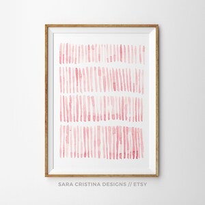 Blush Pink Wall Art Print, Abstract Watercolor Painting, Modern Minimalist Poster, Girls Nursery Room Decor