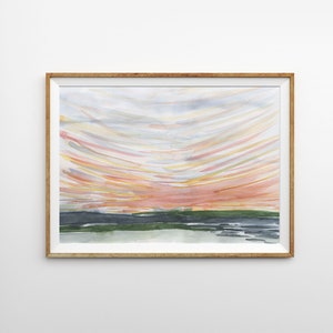 Abstract landscape watercolour Print, abstract art print bedroom decor, landscape bedroom decor, abstract landscape art, large art prints