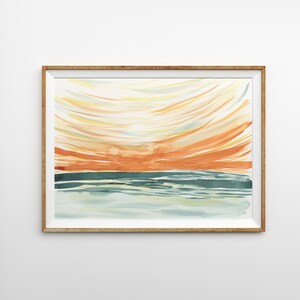 Abstract landscape watercolour Print, abstract art print bedroom decor, landscape bedroom decor, abstract landscape art, large art prints