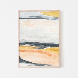 Abstract landscape watercolour Print, abstract art print bedroom decor, landscape bedroom decor, abstract landscape art, large art prints