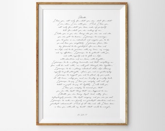 One year wedding anniversary gift, Wedding vows art print poster, Personalized vows Poster, First anniversary gift, your vows art print