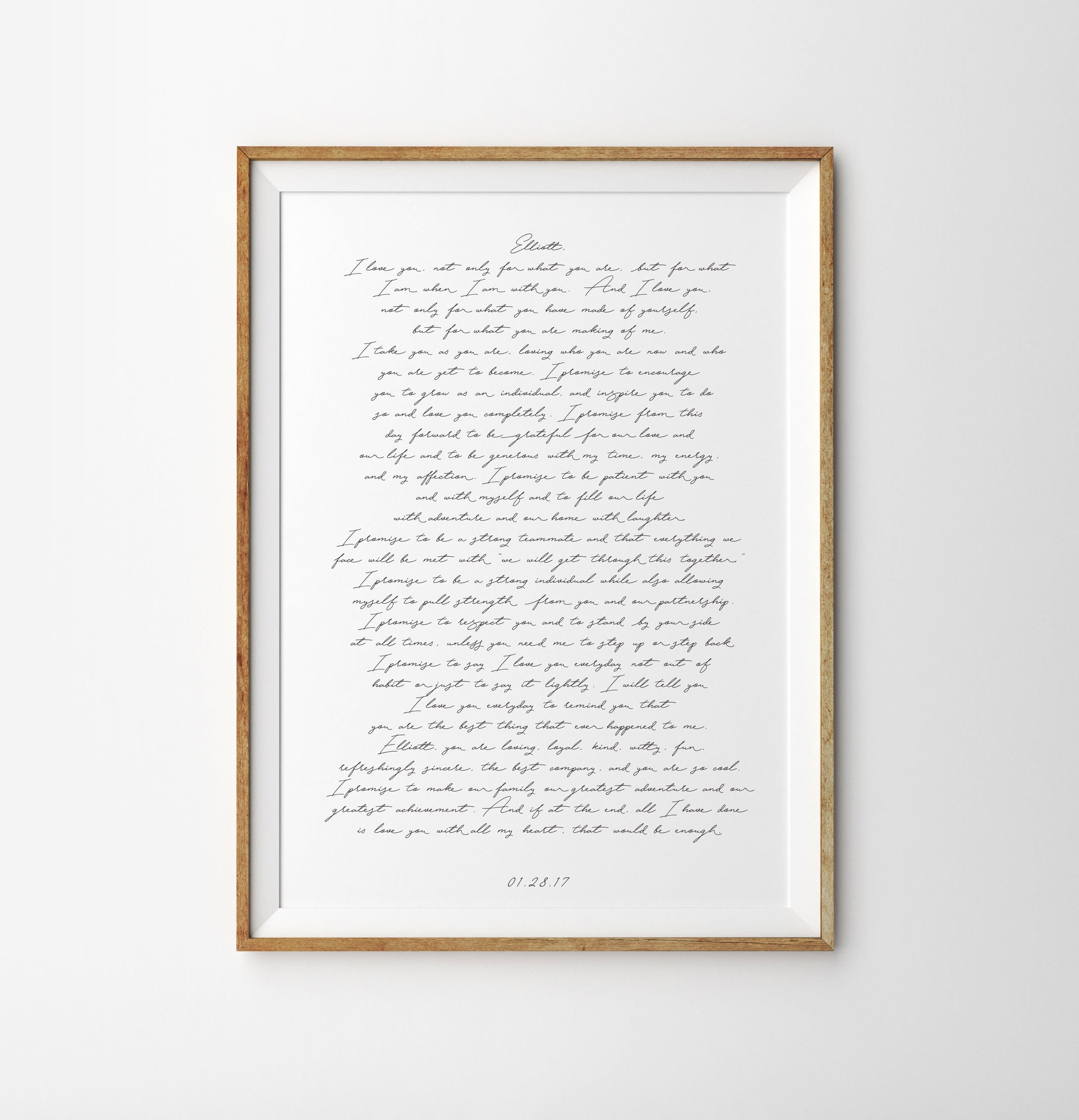 One year wedding anniversary gift, Wedding vows art print poster, Personalized vows Poster, First anniversary gift, your vows art print