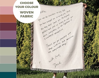Handwritten blanket, Letter blanket Hand writing Mother’s Day gift from grandkids or kids, love letter blanket, birthday gift mom dad