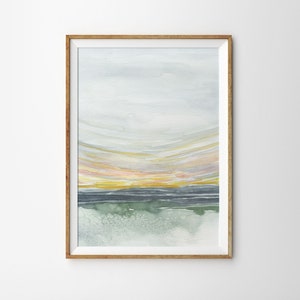 Peinture à l’aquarelle abstraite, Art mural rose blush, Grande affiche rose, Décor rose pastel poussiéreux, Pinceau rose, impression d’art abstrait