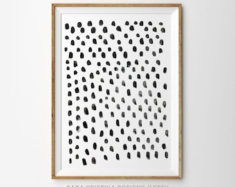 Scandinavian Art, Minimalist Print, Watercolour Pattern, Contemporary Home Decor, Abstract Art Poster, living room black and white print