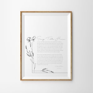 Custom Song lyrics print, Personalized Poster, Custom Quote Art Prints Choose your own lyrics poster