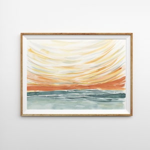 Abstract landscape watercolour Print, abstract art print bedroom decor, landscape bedroom decor, abstract landscape art, large art prints