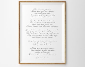 One year wedding anniversary gift Wedding Song lyrics poster Personalized song Poster, First anniversary gift Mother&#39;s Day Gift Gift for Mom