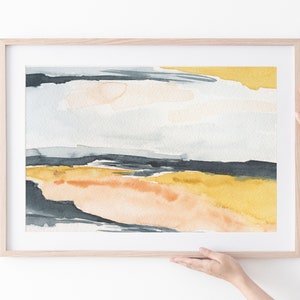 Abstract landscape watercolour Print, abstract art print bedroom decor, landscape bedroom decor, abstract landscape art, large art prints