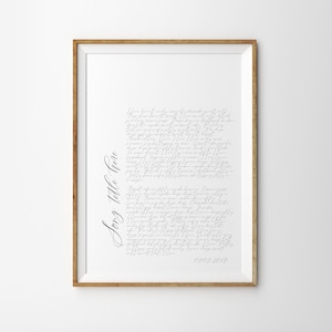 Wedding Song Print, First Dance print, song lyrics print, Husband Anniversary gift, First anniversary, custom lyrics print, custom wedding