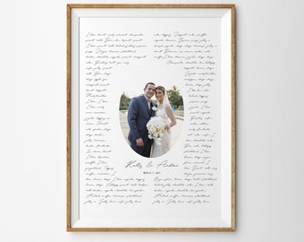 Wedding Song Lyric Wall Art, wedding photo gift, First anniversary anniversary gift husband, anniversary gift for wife, paper anniversary