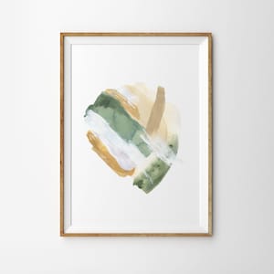 Neutral skandinavisch Grün Beige Mid Century Print Abstrakte Kunst Abstrakt Aquarell Abstrakte Malerei Skandinavische Aquarell Druck