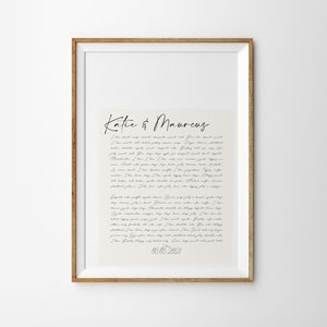 Arte incorniciata con testi di canzoni di nozze, regalo di anniversario, arte di testi di canzoni personalizzate, regalo di anniversario di carta, regalo per il primo anniversario di matrimonio