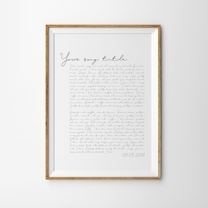 Wedding Song Lyric framed Wall Art, Custom lyrics art, First Dance Song, Custom Text Wall Art, anniversary gift, paper anniversary gift,