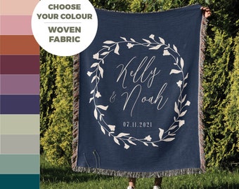 second anniversary gift, Wedding blanket, Cotton wedding anniversary, custom throw blanket, Personalized wedding throw blanket