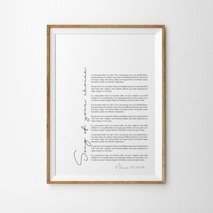 Promesse incorniciate per un anno di anniversario Testi di canzoni personalizzati Poster Stampa artistica con citazione di testo personalizzata Stampa artistica di testo personalizzata con le tue parole