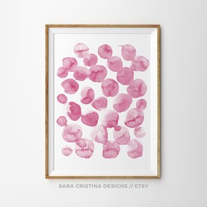 Estampado rosa escandinavo, Pintura de acuarela, Arte de pared rosa rubor, Póster rosa grande, Decoración rosa pastel polvoriento, impresión de arte de pintura abstracta