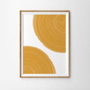 Gelber Ocker Skandinavische Kunst, Aquarell Poster, Zeitgenössisches Zuhause Dekor, Abstrakte Kunst Poster, Dunkelgelbes Aquarell Kunstdruck Gemälde