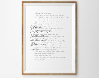One year wedding anniversary gift Wedding song art print poster Personalized vows Poster First anniversary gift
