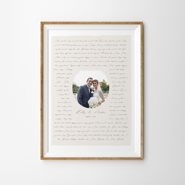 Custom Song Lyric Wall Art Wedding Song Photo art print Custom Song Lyrics Poster Anniversary Gift for Wife, Paper Anniversary Gift