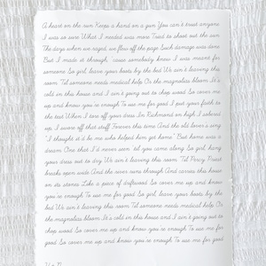 Deckle Edge Custom Lyrics Poster Print Wedding Song  Raw Edge print Personalized Wedding Vows Print Anniversary gift Wedding gift for couple