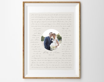 First dance lyrics print, Wedding song art print photo, custom song lyrics gift, paper anniversary gift, vintage one year anniversary gift