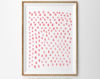 Scandinavian pink Print, Watercolor Painting, Blush Pink Wall Art, Large pink Poster, Dusty Pastel Pink Decor, abstract painting art print